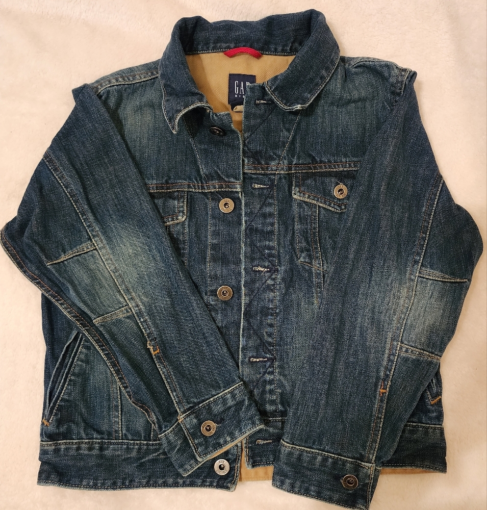 GAP sz 8 M UNISEX dark wash denim jacket